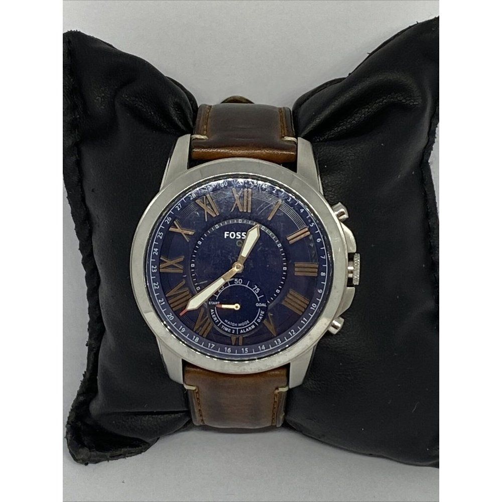 Fossil FTW1122 Men's Brown Leather Analog Blue Dia